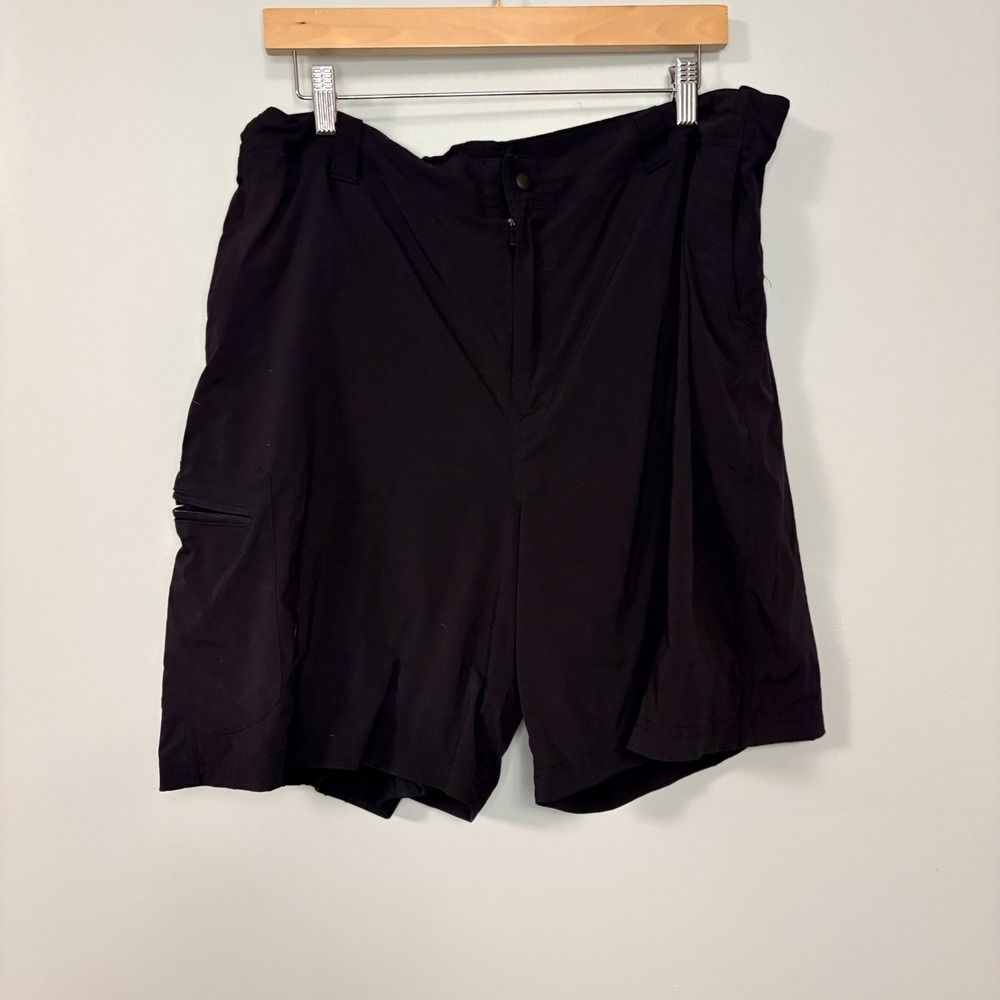 LL Bean 2 in 1 Cycling Shorts And Removable Padded Liner Women Size XL Black